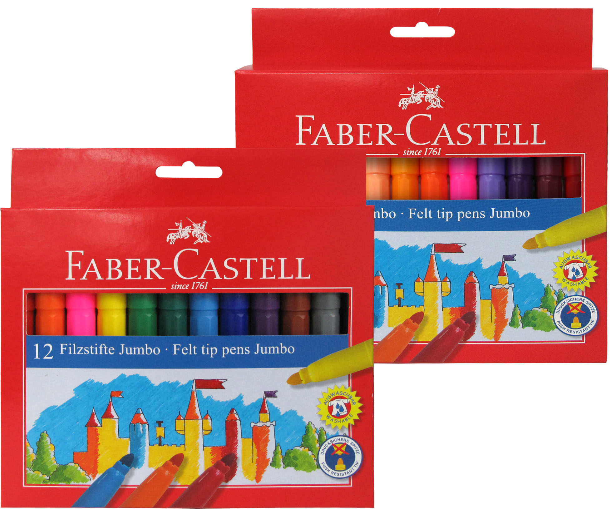 Faber-Castell estuche con 12 rotuladores escolares tamaño Jumbo
