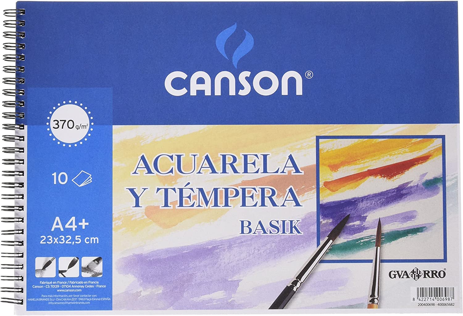 CANSON Bloc de dibujo A4+, 10 hojas, 370 g/m² - Cuadernos de