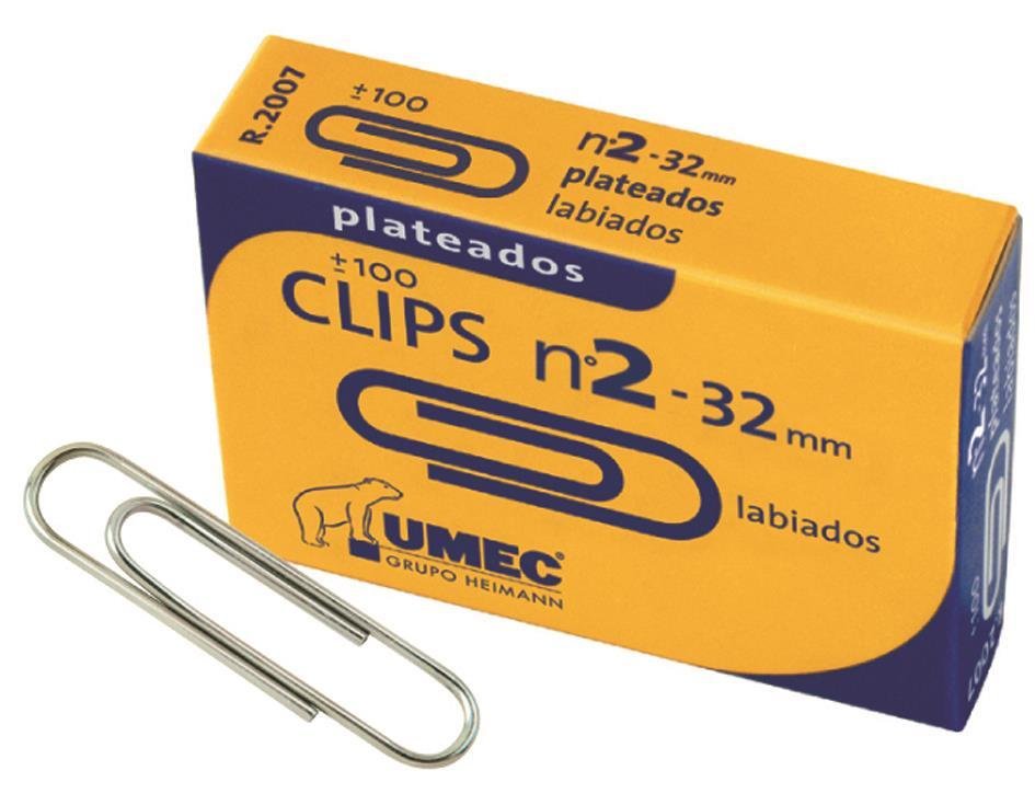 Clips metálicos Plateados Nº1 26 mm 100u