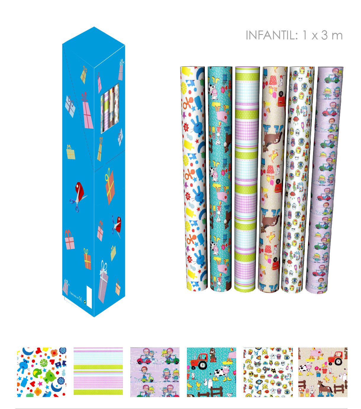 Rollo Papel Regalo 3mt Infantil 5253