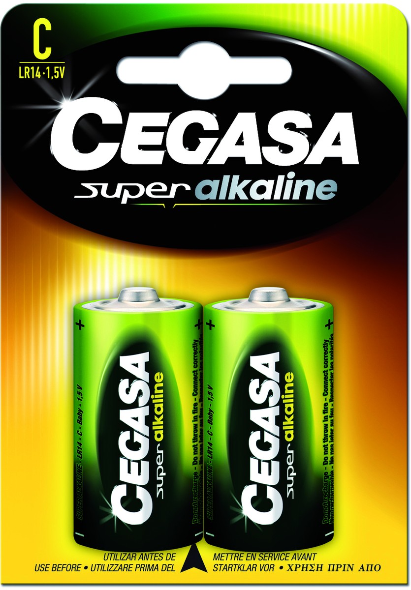 Pilas Super Alkaline LR14-C 2 pilas de 1,5V CEGASA