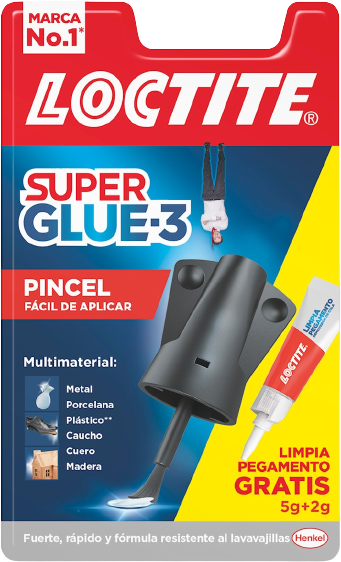 Adhesivo instantáneo Super Glue-3 Pincel + 2g Limpia pegamento LOCTITE